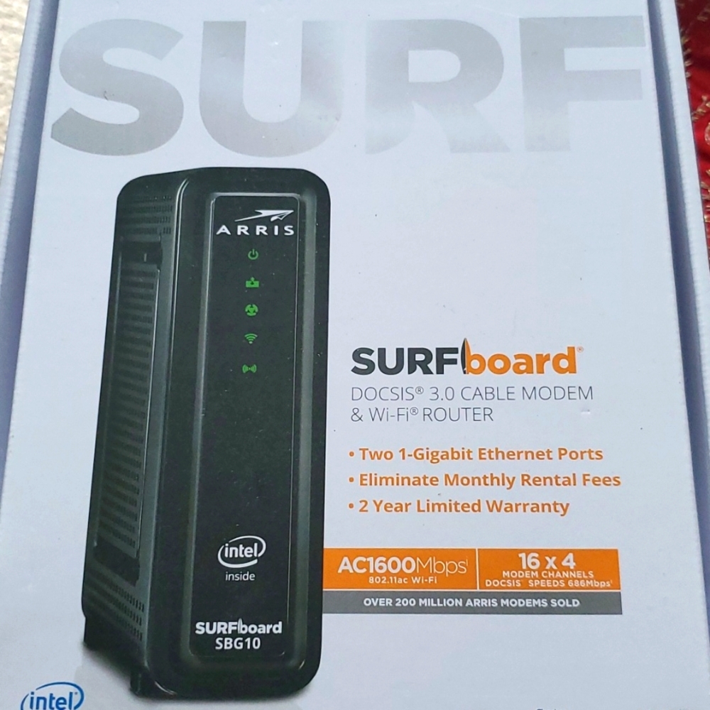 ARRIS SBG10 CABLE MODEM AND ROUTER